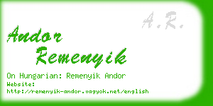 andor remenyik business card